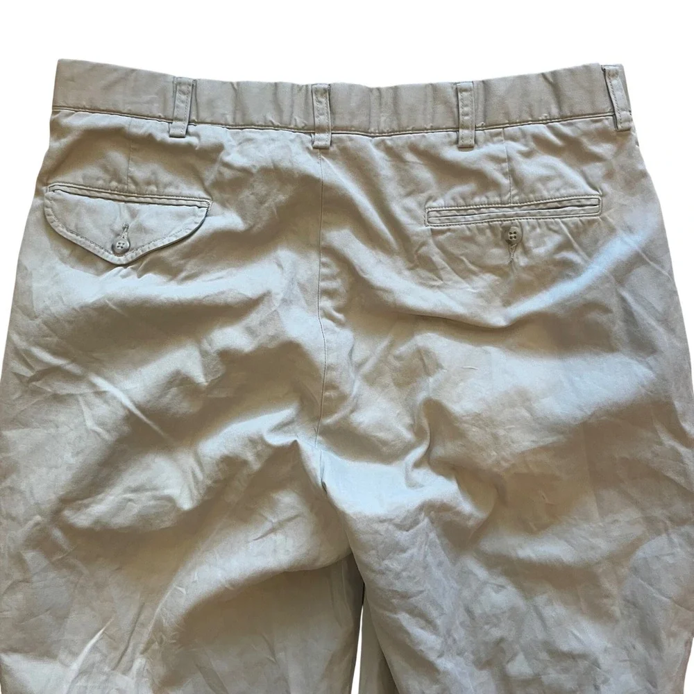 Polo Ralph Lauren Hammond Pant Mens 36/29 Tan Khaki Pleated Cuffed Cotton Chinos